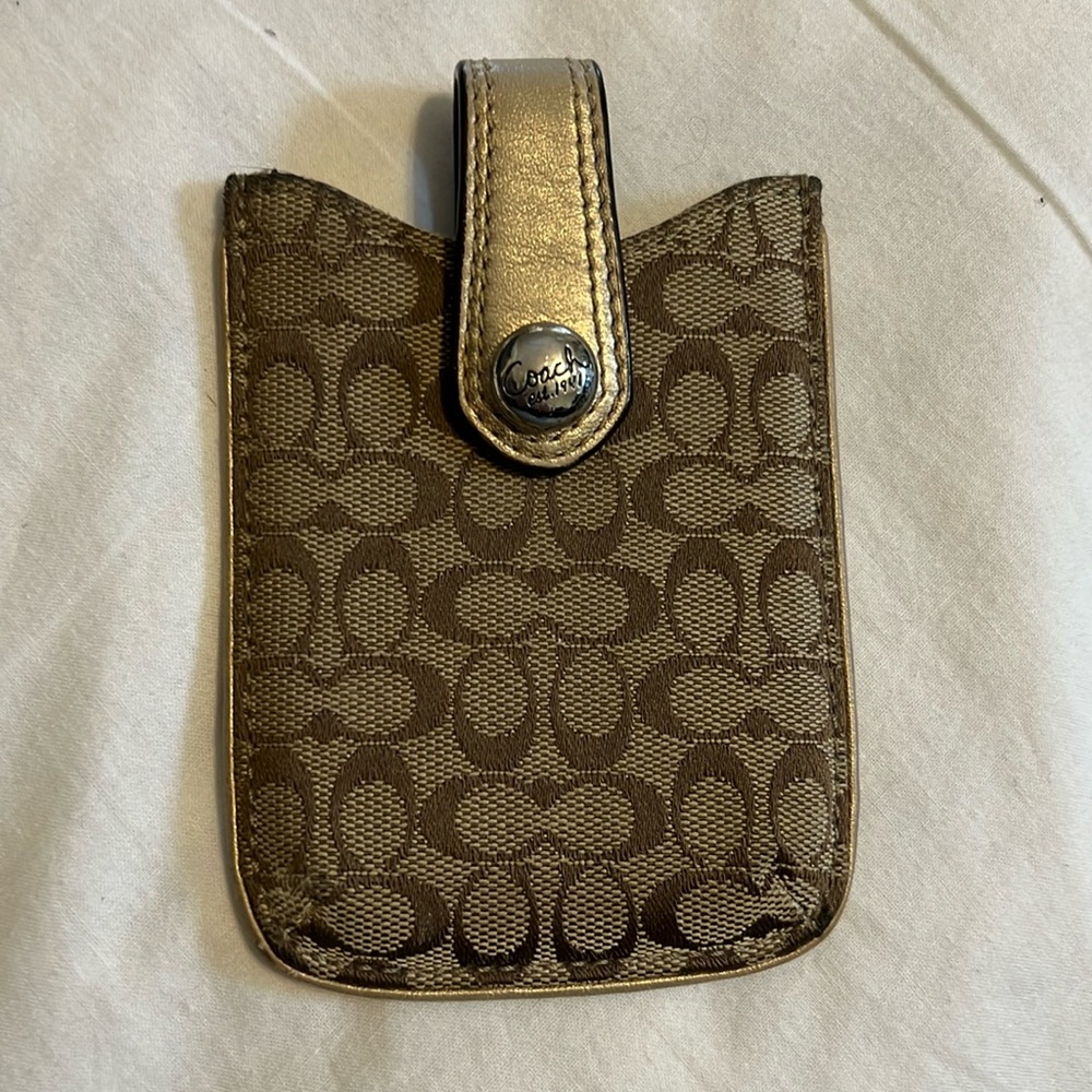 Coach Signature Small Electronics Credit Card Case Wallet